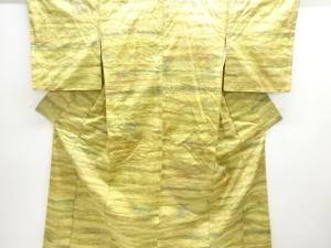 よろけ横段織り出し手織り紬着物